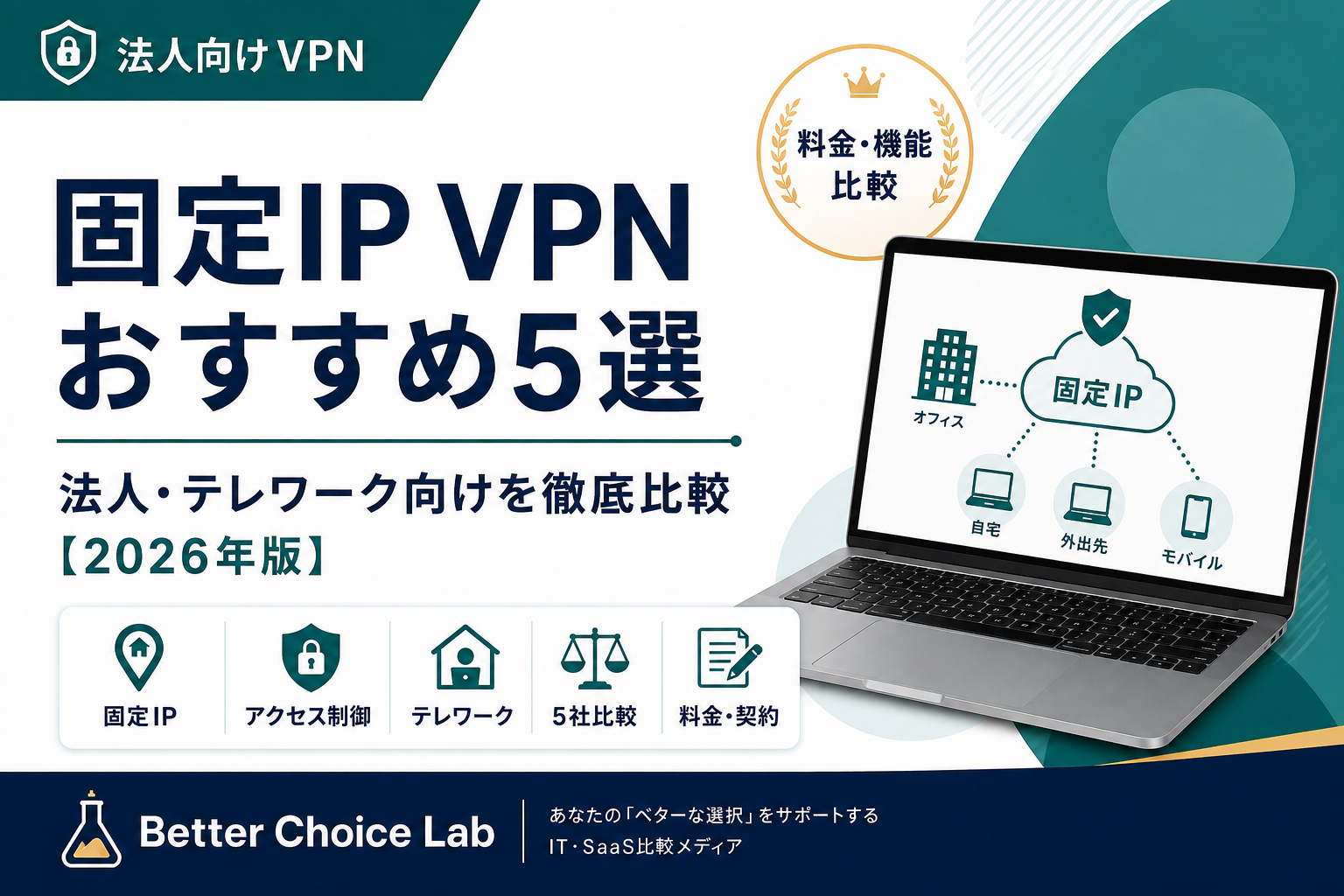 法人・テレワーク向け固定IP VPNおすすめ5サービスの料金と機能を比較する2026年版